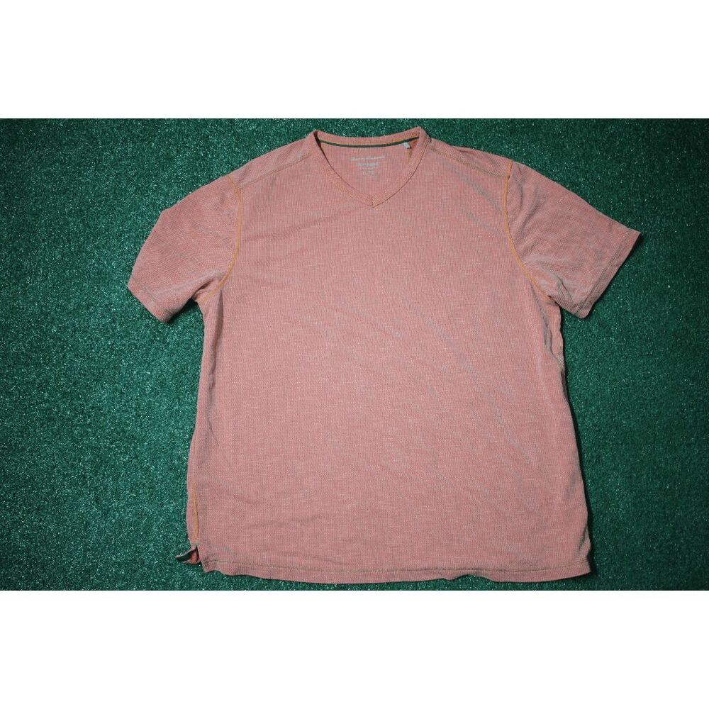 Tommy Bahama IslandZone Performance V-Neck Shirt XL Tall Orange